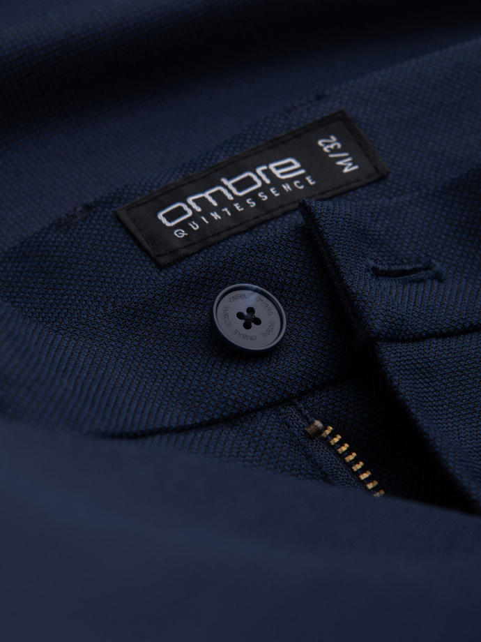 Spodnie męskie klasyczne chino SLIM FIT - granatowe V1 OM-PACP-0182