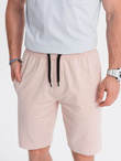 Men's knit shorts - powder pink V6 W291 