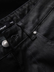 Men's waxed denim SLIM FIT pants - black V3 OM-PADP-0149