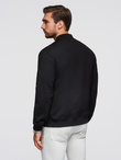 Men's quilted jacket with high zipped hood - black V1 OM-JAHP-0238