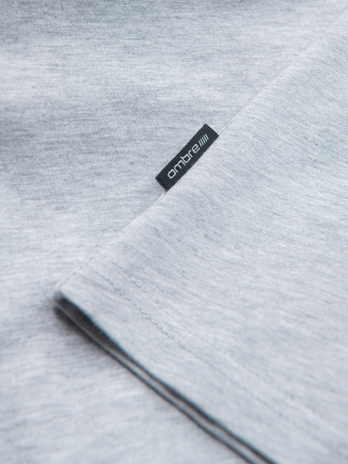 Men's classic cotton BASIC T-shirt - grey melange V5 OM-TSBS-0146 