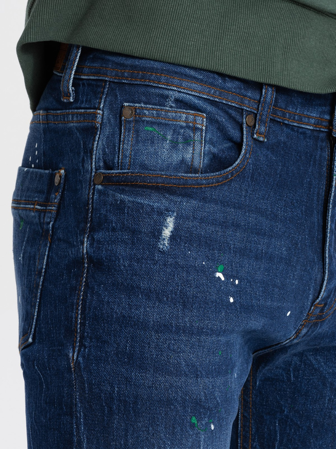 Spodnie męskie jeansowe SKINNY FIT - niebieskie V2 P1063