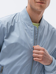 Men's mid-season bomber jacket - light blue C439