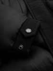 Men's quilted jacket with high zipped hood - black V1 OM-JAHP-0238