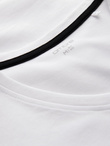 Set of men's SLIM FIT longsleeves with V-neck and logo 2-pack - 2x white V4 Z103