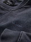 Washed men's sweatshirt with decorative stitching at the neckline - navy blue V4 OM-SSDS-0131