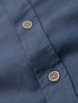 Men's linen shirt with classic collar and pockets REGULAR FIT - blue V4 OM-SHCS-0134