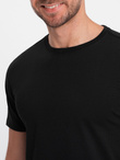 Klasyczny T-shirt męski bawełniany BASIC - czarny V1 OM-TSBS-0146