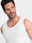 Męska bawełniana koszulka tank top BASIC – biała V1 OM-TSBT-0192