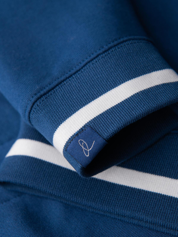 Men's raglan sleeve sweatshirt with contrasting details - dark blue V1 OM-SSNZ-0244