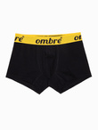 Men's cotton boxer shorts with contrasting elastic - 7-pack black V1 OM-UNBO-0100