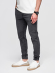 Men's JOGGERS denim pants with wash effect - grey V3 OM-PADJ-0267