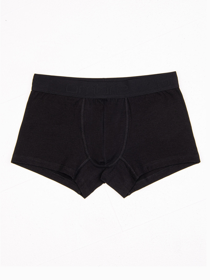 Bokserki męskie bawełniane z logowaniem - 3-pak czarne V1 OM-UNBO-0105