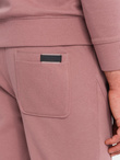 Dresowy komplet męski bawełniany BASIC bluza nierozpinana + joggery – ciemnoróżowy V4 Z84