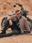 Men's insulated bomber jacket - beige V9 C516