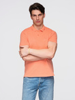 Men's BASIC single color pique knit polo shirt - peach V19 OM-POBS-0100