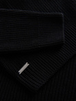 Sweter klasyczny męski z golfem z bawełny - czarny V4 OM-SWTN-0162
