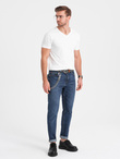 Set of shirts with V neckline and elastane and subtle logo 3-pack - 3x white V2 Z100