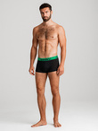 Men's cotton boxer shorts with contrasting elastic - 7-pack black V1 OM-UNBO-0100