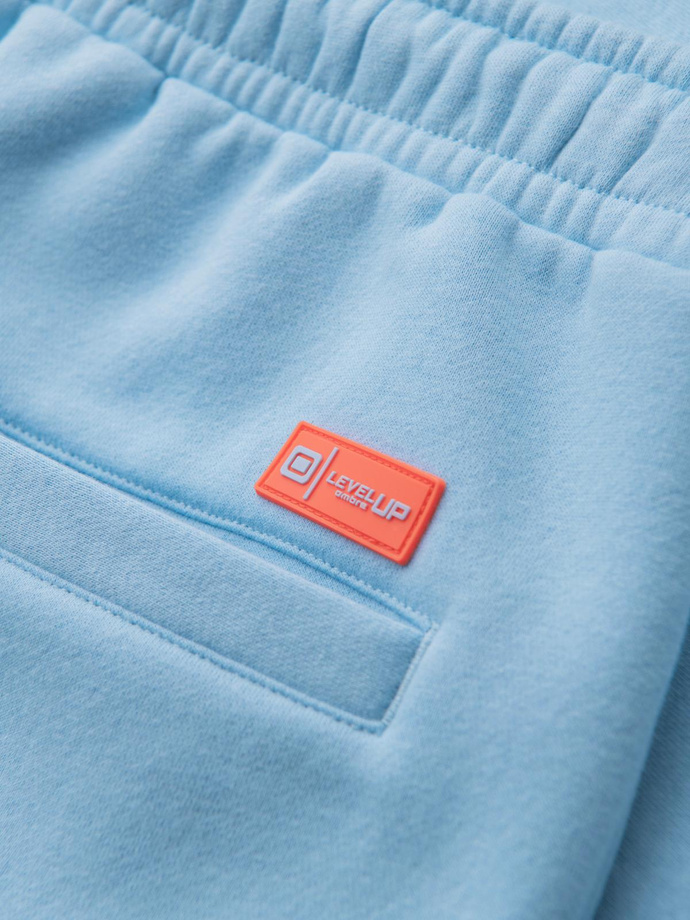 Unisex sweat shorts with drawstring waist - blue V8 OU-SRBC-0101