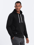 Men's non-stretch hoodie - black V1 OM-SSBN-0120