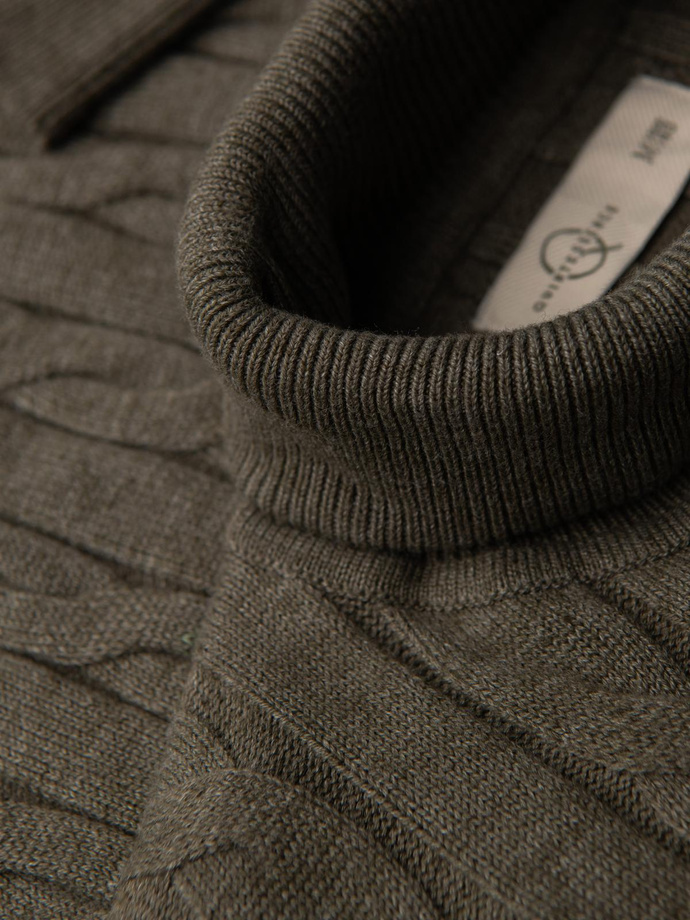Knitted monochrome men's viscose cardigan - navy blue V1 OM-SWCD-0126