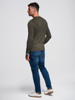 Classic men's sweater with round neckline - black V2 OM-SWBS-0106
