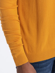 Men's knitted half turtleneck with viscose - mustard V5 OM-SWTN-0100