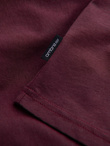 Klasyczny T-shirt męski bawełniany BASIC - bordowy V10 OM-TSBS-0146