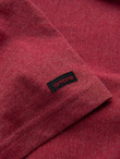 T-shirt męski z okrągłym rozpinanym dekoltem henley – czerwony V1 OM-TSCT-0155