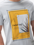 Men's printed t-shirt V-13B- blue S1434
