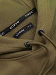 Bluza męska dresowa kangurka z kapturem BASIC – oliwkowa V2 OM-SSBN-0161