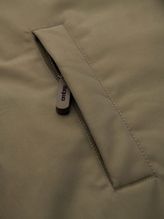 Classic men's long parka jacket - olive V3 OM-JAPJ-0313