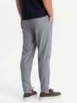 Men's REGULAR FIT chino pants with elastic waistband - gray V2 OM-PACP-0157