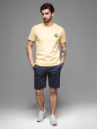 Casualowe męskie szorty SLIM FIT z dzianiny żakardowej – granatowe V1 OM-SRCS-0168