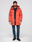 Men's long insulated jacket with reflective elements - orange V1 OM-JALJ-0169
