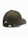 Men's baseball cap with visor and decorative embroidery - khaki V2 OM-ACCS-0102