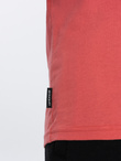 BASIC men's classic cotton T-shirt with a crew neckline - pink V12 OM-TSBS-0145