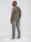Unbuttoned men's sweatshirt with stand-up collar and hood - black V1 OM-SSZP-0216