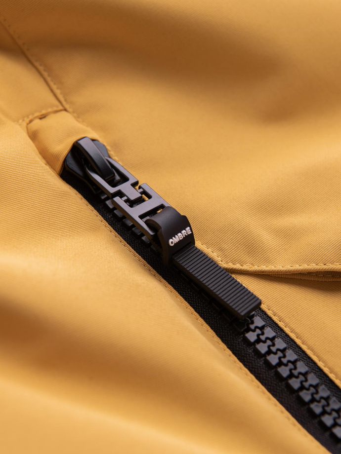 Men's long insulated jacket with reflective elements - yellow V2 OM-JALJ-0169