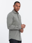 Men's cotton REGULAR single jersey knit shirt - light khaki V4 OM-SHCS-0138