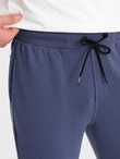 Men's ottoman fabric sweatpants - dark blue V2 OM-PASK-0129