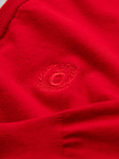 Men's sweater with a "v-neck" neckline with a shirt collar - red V4 OM-SWSW-0102
