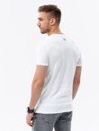 T-shirt męski bawełniany z nadrukiem - biały V1 S1753