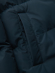 Classic men's long hooded jacket - navy blue V2 OM-JALJ-0269