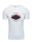 T-shirt męski z nadrukiem - biały V-21B S1434