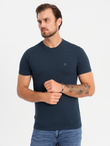 Set of men's t-shirts with round neckline - white/navy/black V2 Z102