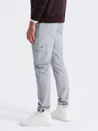 Men's STRAIGHT LEG cargo pants with triangle pocket pin - gray V3 OM-PACG-0196