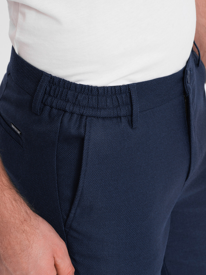 Spodnie męskie klasyczne chino SLIM FIT - granatowe V1 OM-PACP-0182