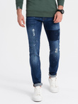 Spodnie męskie jeansowe SKINNY FIT - niebieskie V2 P1063